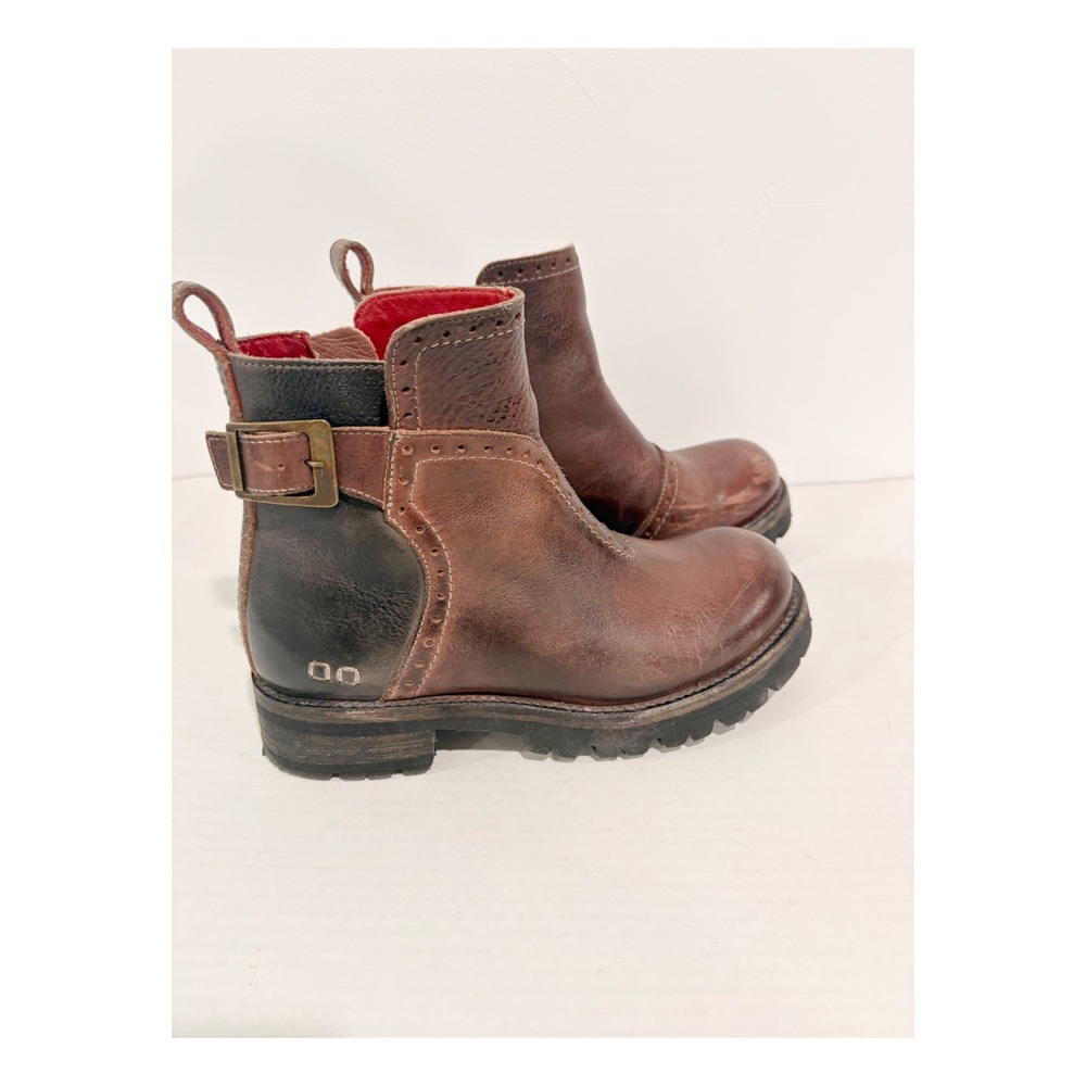 Bed Stu Manchester II Brown Black Leather Lug Sole Ankle Boots Women 7.5 - Picture 9 of 11